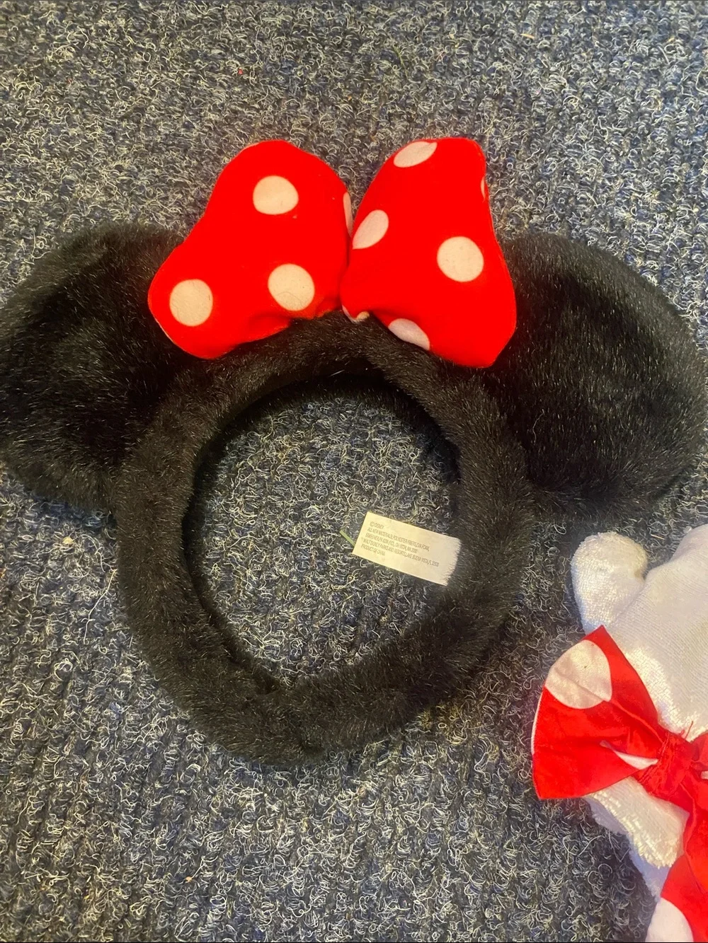 Disney Black Minnie Mouse Ear Headband with Red Polka Dot Bow